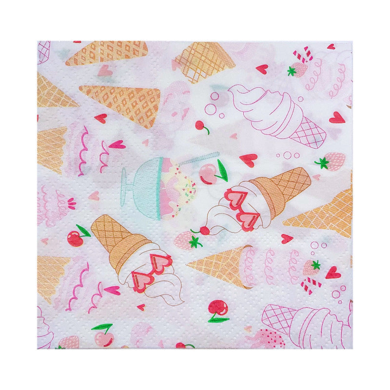 33x33 Decorative Paper Napkins Custom Printed Napkins Cocktail for Birthday Party HL50NP03